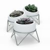 Набор из 3 горшков для растений на подставке Potsy белый-никель, Umbra, изображение 2