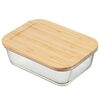 Набор стеклянных прямоугольных контейнеров с бамбуковыми крышками, 3 шт., Smart Solutions, изображение 2
