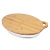 Форма для выпечки стеклянная с бамбуковой крышкой-подносом, 2,4 л, Smart Solutions
