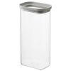 Банка для хранения прямоугольная Vacuum Glass, 1,75 л, светло-серая, Smart Solutions