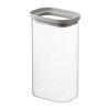 Банка для хранения прямоугольная Vacuum Glass, 1,25 л, светло-серая, Smart Solutions