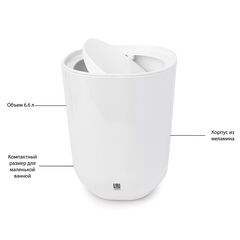 Контейнер мусорный с крышкой Step белый, Umbra, изображение 6