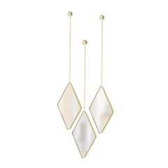 Набор из 3 подвесных зеркал Dima матовая латунь, Umbra