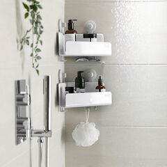 Набор из 2 угловых органайзеров для душа EasyStore белый, Joseph Joseph, изображение 6