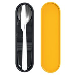 Набор столовых приборов в футляре On The Go, оранжевый, 3 шт., Guzzini, изображение 3