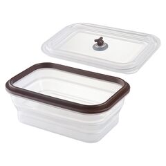 Контейнер для переноски и хранения силиконовый прямоугольный складной Silikobox, 900 мл, темно-сливовый, Smart Solutions, изображение 4