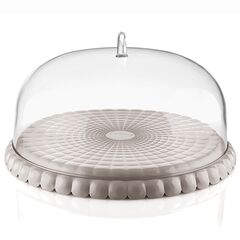Подставка для торта с крышкой Tiffany, ?30 см, серо-бежевая, Guzzini