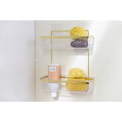Полка для душа настенная двухъярусная Siv, золотистая, Bergenson Bjorn Bath, изображение 3