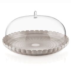 Подставка для торта с крышкой Tiffany, ?36 см, серо-бежевая, Guzzini