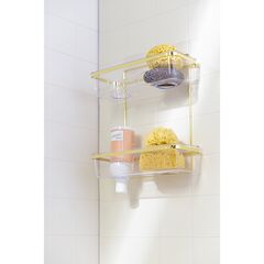 Полка для душа настенная двухъярусная Siv, золотистая, Bergenson Bjorn Bath, изображение 2