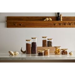 Банка для хранения квадратная Glass Bamboo, 1,5 л, Smart Solutions, изображение 2