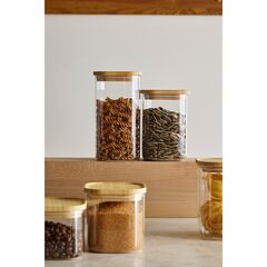 Банка для хранения квадратная Glass Bamboo, 600 мл, Smart Solutions, изображение 3