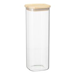 Банка для хранения квадратная Glass Bamboo, 2,2 л, Smart Solutions