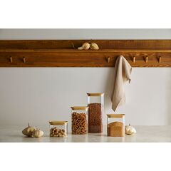 Банка для хранения прямоугольная Glass Bamboo, 950 мл, Smart Solutions, изображение 2