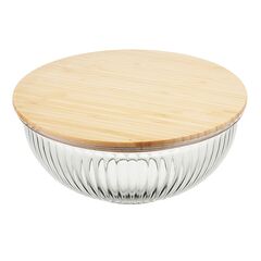 Чаша стеклянная с бамбуковой крышкой Harmy, 2 л, Liberty Jones