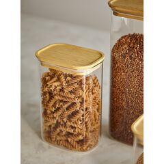Банка для хранения прямоугольная Glass Bamboo, 1,3 л, Smart Solutions, изображение 4