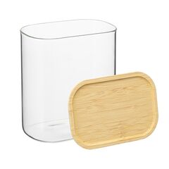 Банка для хранения прямоугольная Glass Bamboo, 950 мл, Smart Solutions, изображение 6