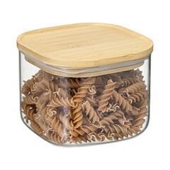 Банка для хранения квадратная Glass Bamboo,1 л, Smart Solutions, изображение 6