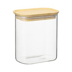 Банка для хранения прямоугольная Glass Bamboo, 950 мл, Smart Solutions