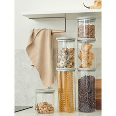 Банка для хранения стеклянная с крышкой, 2 л, светло-серая, Smart Solutions, изображение 6