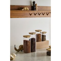 Банка для хранения квадратная Glass Bamboo, 2,2 л, Smart Solutions, изображение 3