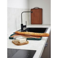 Доска разделочная двусторонняя из пшеничного волокна и черного дерева Arlett, 44,5х30,5 см, темно-зеленая, Smart Solutions, изображение 3