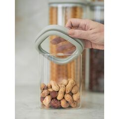 Банка для хранения стеклянная с крышкой, 1 л, светло-серая, Smart Solutions, изображение 6