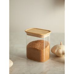 Банка для хранения прямоугольная Glass Bamboo, 950 мл, Smart Solutions, изображение 3