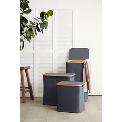 Корзина для белья Neat Tall, 41х35х74 см, серая, Smart Solutions, изображение 3