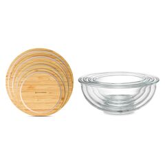 Набор из 4-х стеклянных мисок Eco Store с крышками из бамбука, Smart Solutions, изображение 3