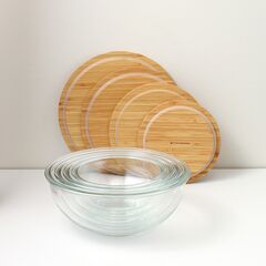 Набор из 4-х стеклянных мисок Eco Store с крышками из бамбука, Smart Solutions, изображение 2