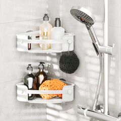 Органайзер для душа угловой Flex Adhesive, белый, UMBRA, изображение 3