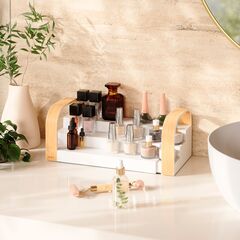 Полка для специй трехъярусная раздвижная Bellwood, белая/натуральное дерево, UMBRA, изображение 4