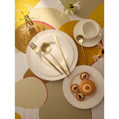 Набор столовых приборов Globe, золотистые, 16 пред., Liberty Jones, изображение 2