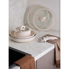 Набор посуды для приготовления со съемной ручкой Smart Ceramic, 7 предметов, цвета топленого молока, Smart Solutions, изображение 3