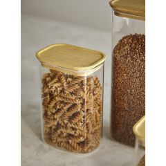 Банка для хранения прямоугольная Glass Bamboo, 1,3 л, Smart Solutions, изображение 4