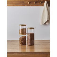 Банка для хранения прямоугольная Glass Bamboo, 950 мл, Smart Solutions, изображение 4