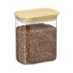 Банка для хранения прямоугольная Glass Bamboo, 950 мл, Smart Solutions, изображение 5
