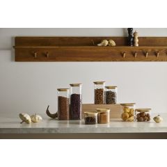 Банка для хранения квадратная Glass Bamboo, 1,1 л, Smart Solutions, изображение 2