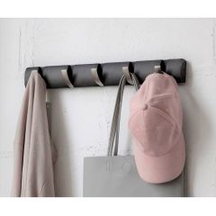 Вешалка настенная горизонтальная Flip 5 крючков дерево/никель, Umbra, изображение 3