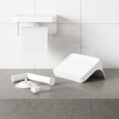 Держатель для туалетной бумаги с полкой Flex Adhesive, белый, UMBRA, изображение 4