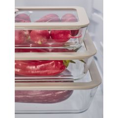 Контейнер для запекания и хранения стеклянный с вакуумным эффектом, 700 мл, молочный, Smart Solutions, изображение 6