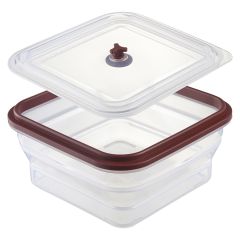 Контейнер для переноски и хранения силиконовый квадратный складной Silikobox, 1,2 л, темно-сливовый, Smart Solutions, изображение 6