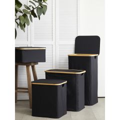 Корзина для белья Neat Mid, 40x33x43 см, черная, Smart Solutions, изображение 2