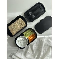 Ланч-бокс с приборами Food Time, 1 л, черный, Smart Solutions, изображение 2