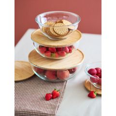 Набор из 4-х стеклянных мисок Eco Store с крышками из бамбука, Smart Solutions, изображение 6