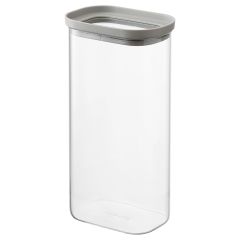 Банка для хранения прямоугольная Vacuum Glass, 1,75 л, светло-серая, Smart Solutions