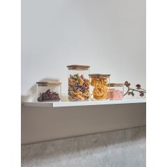 Банка для хранения прямоугольная Glass Acacia, 950 мл, Smart Solutions, изображение 3