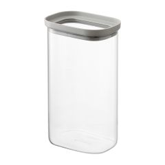 Банка для хранения прямоугольная Vacuum Glass, 1,25 л, светло-серая, Smart Solutions