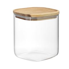 Банка для хранения квадратная Glass Acacia, 1,5 л, Smart Solutions
